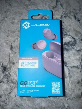 JLab GO POP+ True Wireless Earbuds - Mauve Pink
